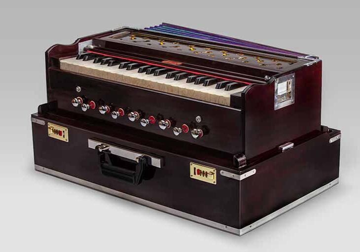 BINA NO.17 Portable with Stops - Mahogany - BINA Harmonium - Dia